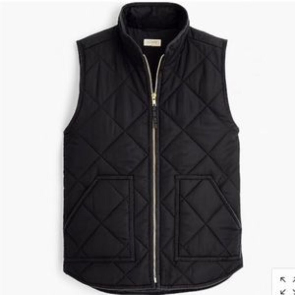 J.CREW Black Quilted Puffer Vest
